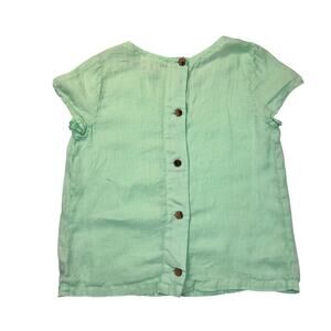 C&C California Women’s Blouse Mint Green 100% Linen Women’s Large Lagenlook